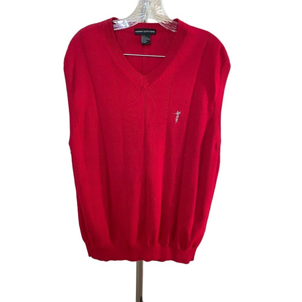 Fairway Outfitters Red Pullover Golfing Sweater Vest Sz L